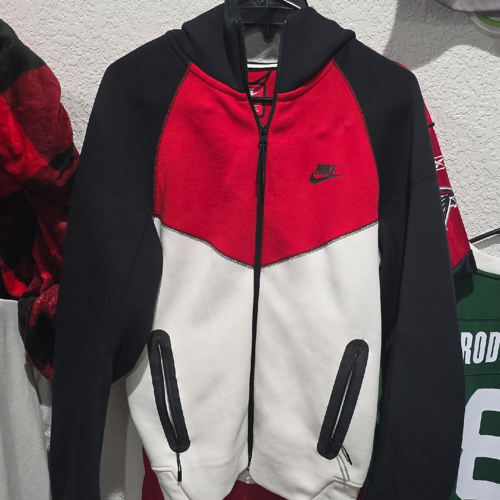 Nike Black, Red, and White Hoodie